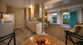 Encina Inn & Suites Kitchen & Living Room in Suite - Plenty of space and room for the entire family