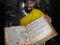Azwa Mariam Monastery - Monk with Manuscript
